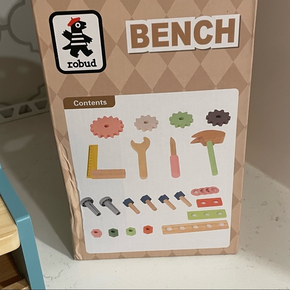 Varbertos Mini Tool Bench Toy Set for Kids Toddlers, Wooden Tool Workbench Set - Picture 9 of 12